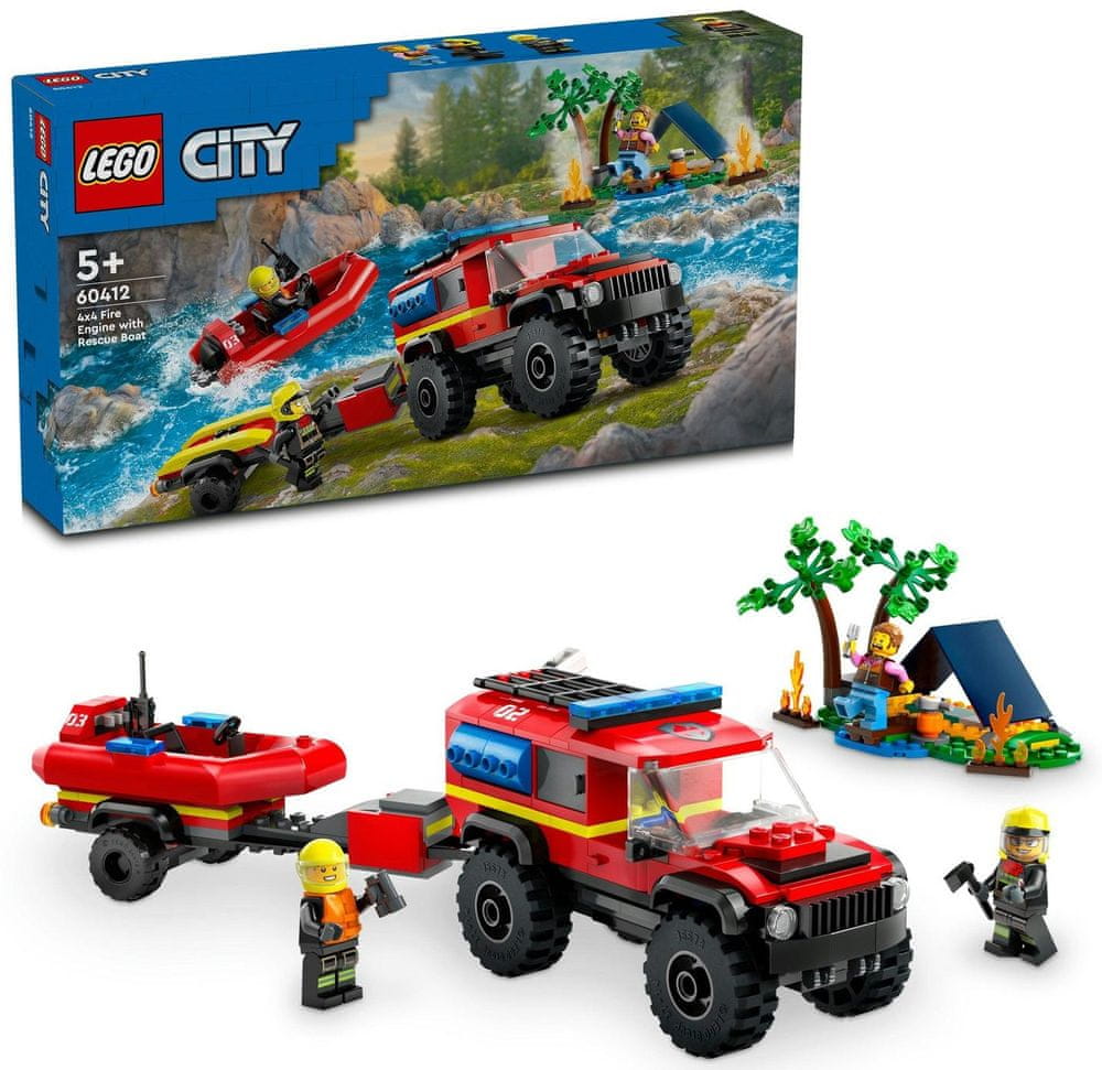 LEGO City 60412 Hasičské vozidlo 4x4 a záchranný čln